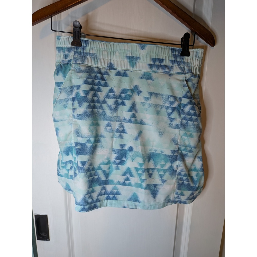 Columbia Womens Blue Geometric Triangle Print Active Skort Size Small XK7140